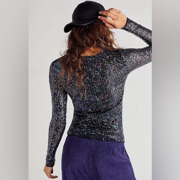 NWOT - Intimately Free People Gold Rush Black Combo Long Sleeve - Size M - Picture 9 of 10